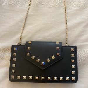 Black Valentino wallet on chain mini bag